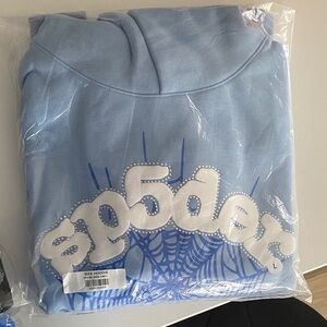 Sp5der Men's Light Blue Hoodie